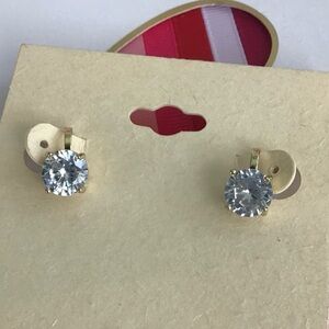 Exquisite Solitare Gold & Silver Clip-On Earrings